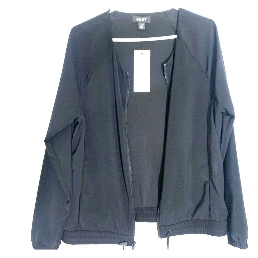 DKNY black lounge bomber jacket